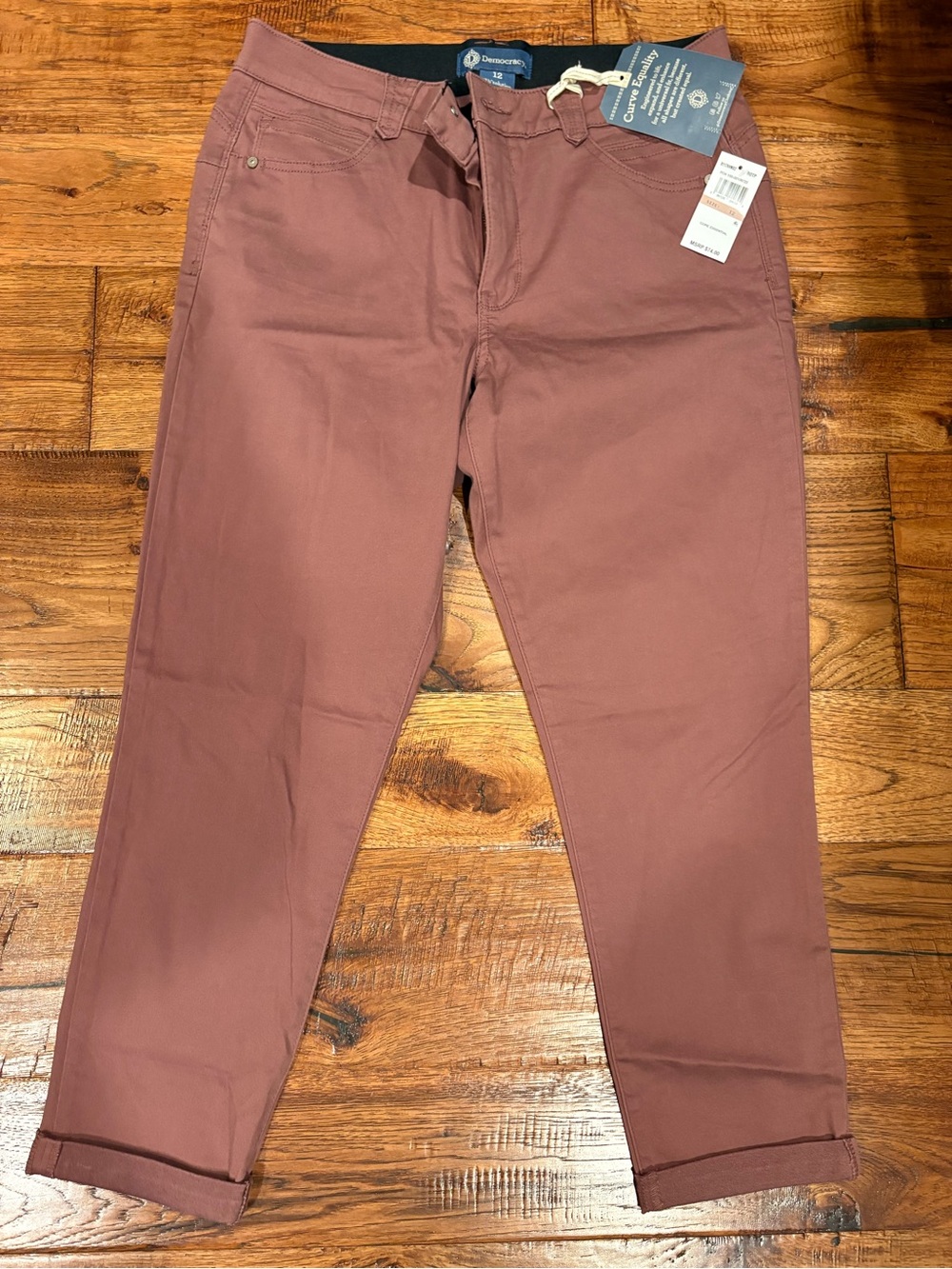 NWT Democracy Ab Solution Ankle Skimmer Pants Size 12 Rose Taupe 25”